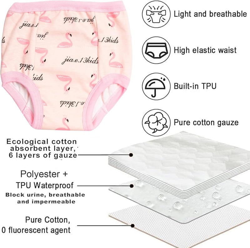 Beauenty 7PCS Baby Potty Training Underwear - Breathable Cotton Training Pants for Toddlers (Girl, L) - Image 4